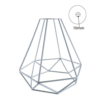 Diamond Wire Cage Lamp Shade – Easy Fit with Reducer Ring - Black, with Reducer Ring, Model WCDC10, Single