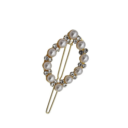 Pearl & Crystal Hair Slides – 7 Designs, Gold or Silver Tone, 1 or 2 Slides - Pearl Oval, 1 Slide
