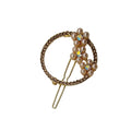 Pearl & Crystal Hair Slides – 7 Designs, Gold or Silver Tone, 1 or 2 Slides - Gold Flower Ring, 1 Slide