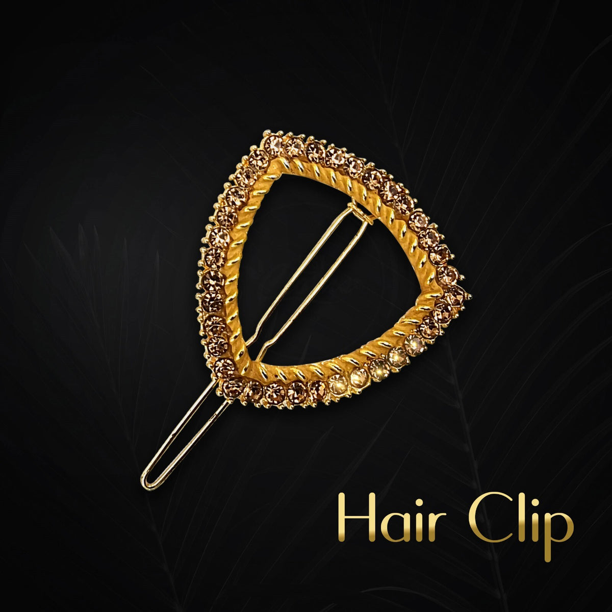 Gold Triangle Hair Slide – Crystal Rhinestones, Metal Hair Pin