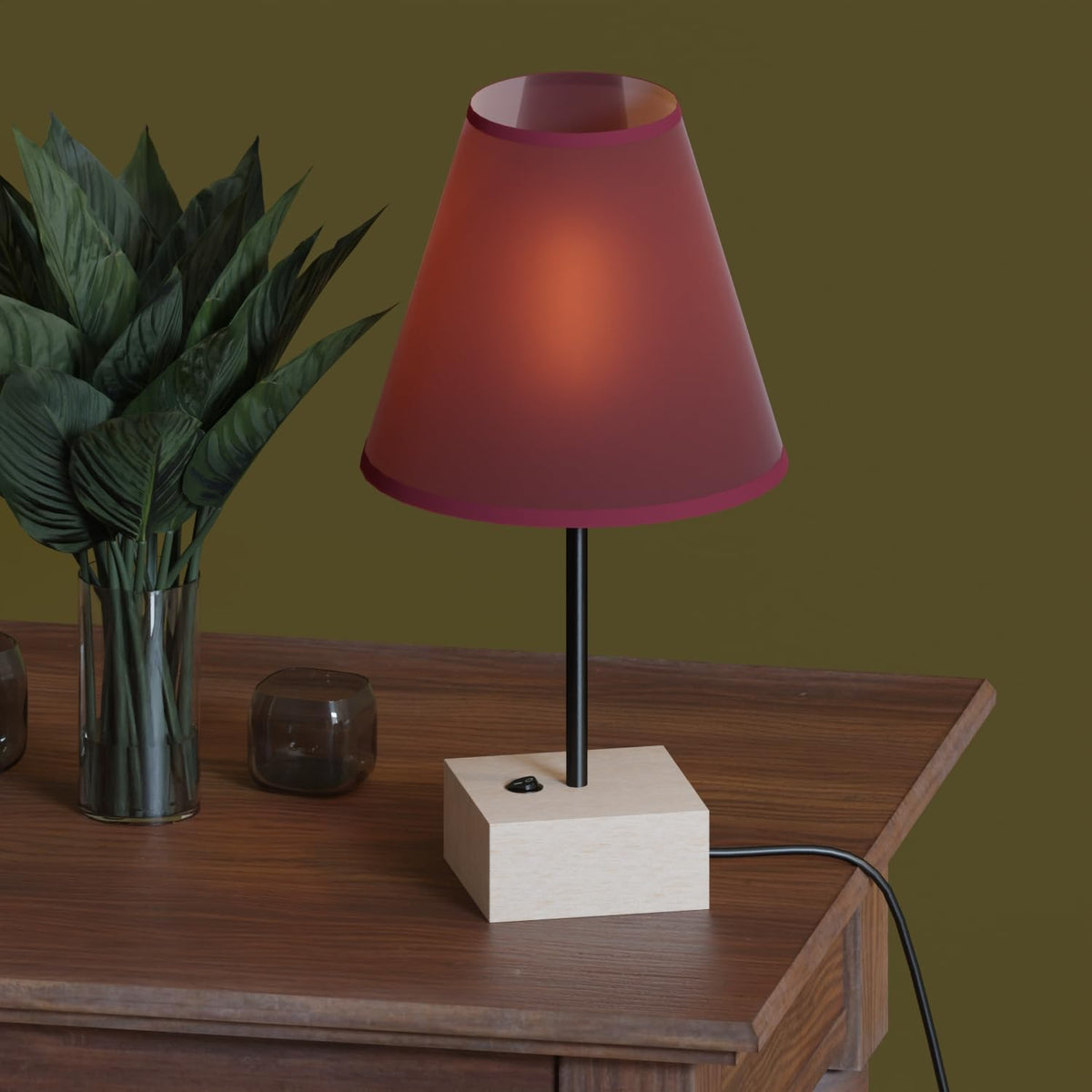 Wooden Table Lamp Base with On/Off Switch