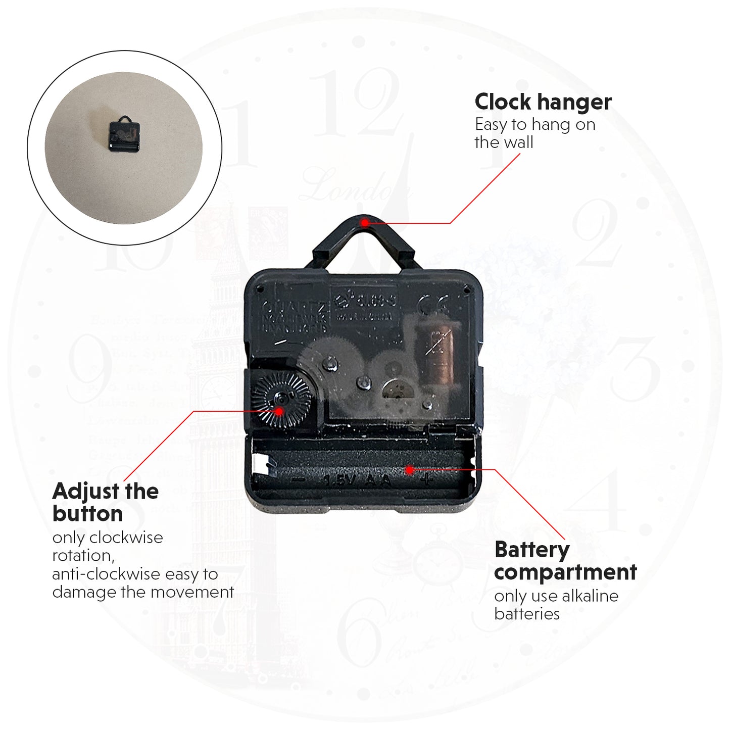 retro wall clock accessories