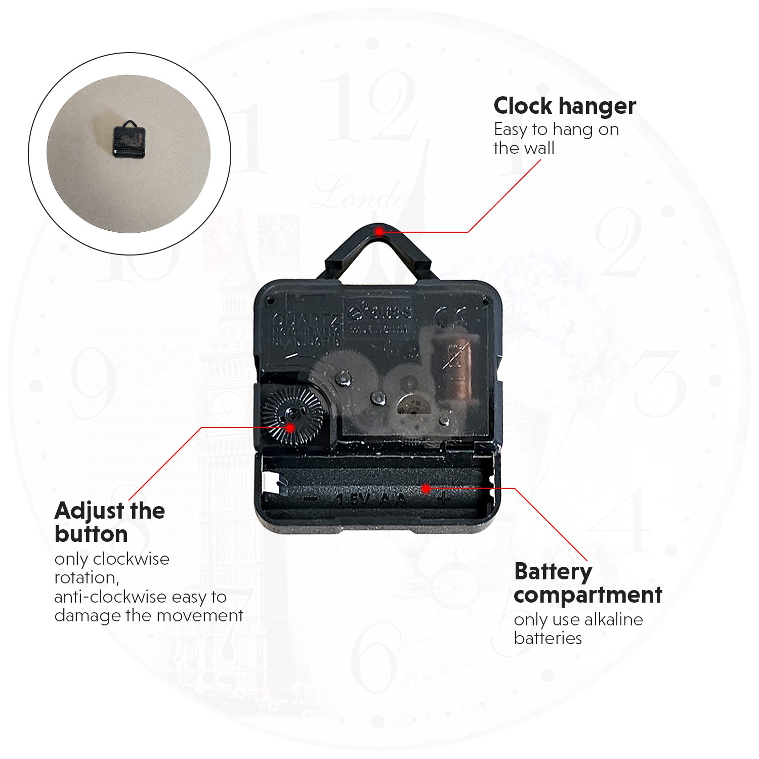 retro wall clock accessories