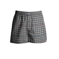 Men's Woven Cotton Boxer Shorts – 4 Check Designs, Single or Pack of 3, L to XXL - XL, Charcoal & Green Check, Single