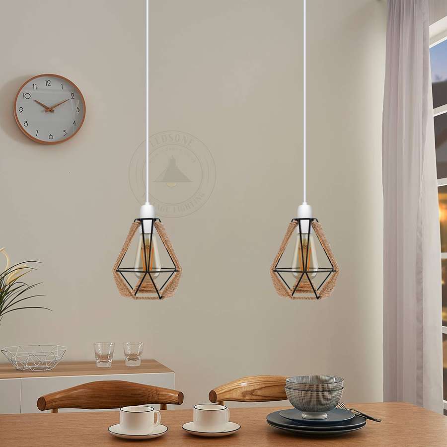 Rope Wrapped Cage Lamp Shade – Easy Fit, 3 Styles - photo 4