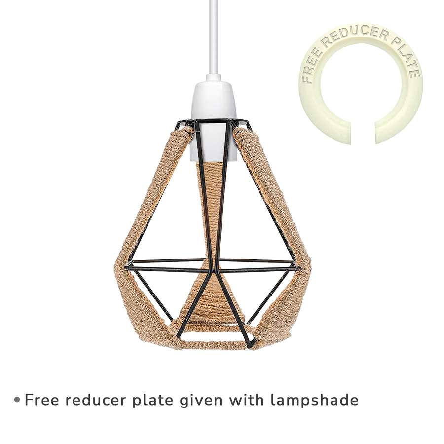 Rope Wrapped Cage Lamp Shade – Easy Fit, 3 Styles - photo 5