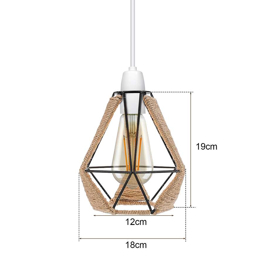 Rope Wrapped Cage Lamp Shade – Easy Fit, 3 Styles - photo 7