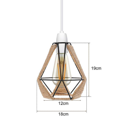 Rope Wrapped Cage Lamp Shade – Easy Fit, 3 Styles - photo 7