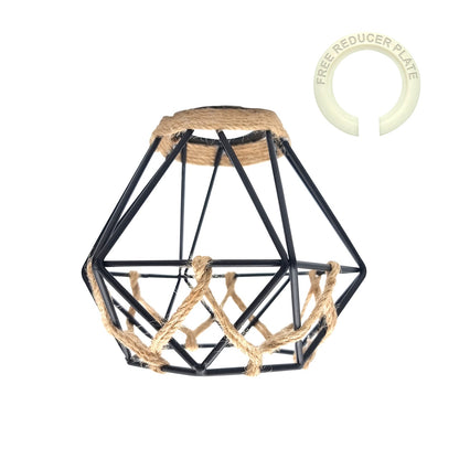 Rope Wrapped Cage Lamp Shade – Easy Fit, 3 Styles - photo 9