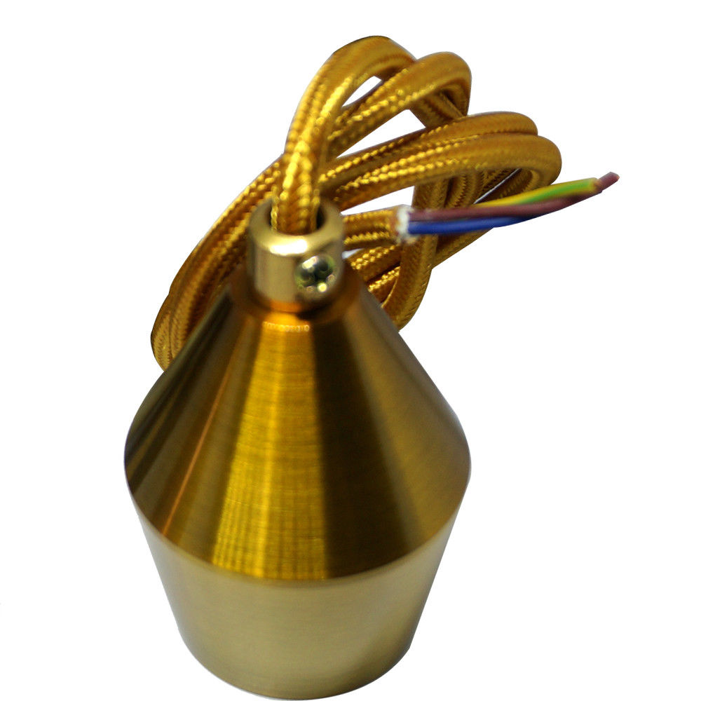 Pendant Light Fitting – Yellow Brass Cone Holder, Braided Cable - photo 2