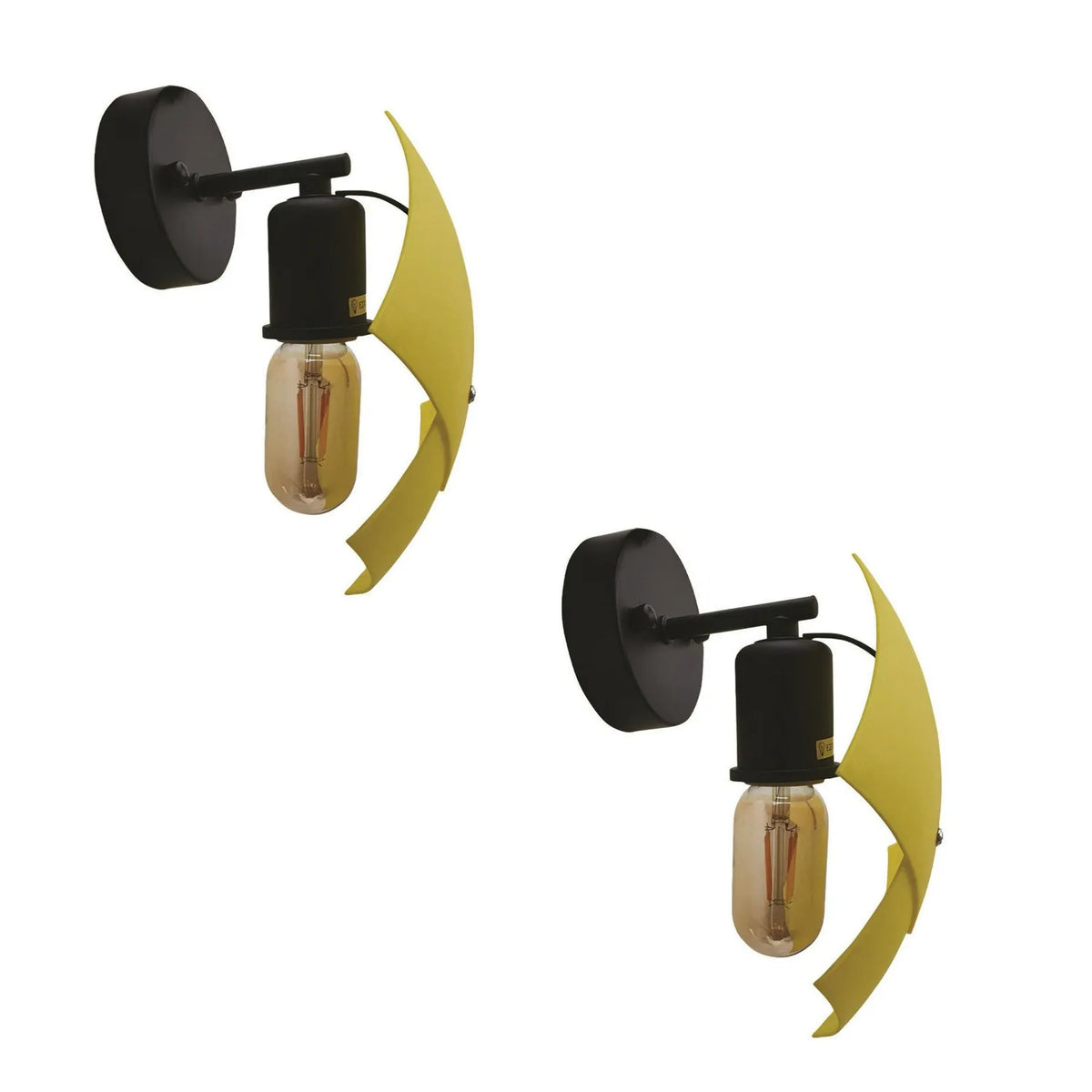 Yellow Curved Shade Wall Sconce – E27 - photo 2