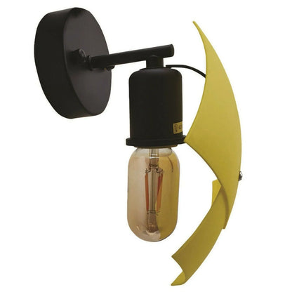 Yellow Curved Shade Wall Sconce – E27 - Yellow Brass, Pack of 2, T45 LED Bulb 4W