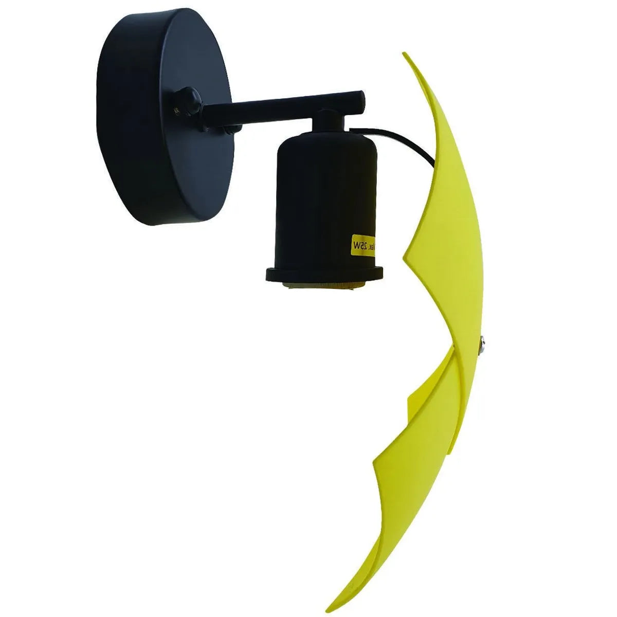 Yellow Curved Shade Wall Sconce – E27 - Yellow Brass, Pack of 2, Without Bulb