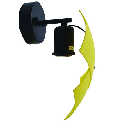 Yellow Curved Shade Wall Sconce – E27 - Yellow Brass, Pack of 2, Without Bulb