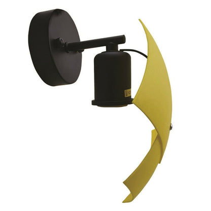 Yellow Curved Shade Wall Sconce – E27 - Yellow Brass, Single, Without Bulb