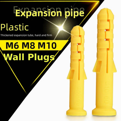 Yellow Plastic Wall Plugs, Plugs Only – 6 mm (500), 8 mm (250) or 10 mm (100)